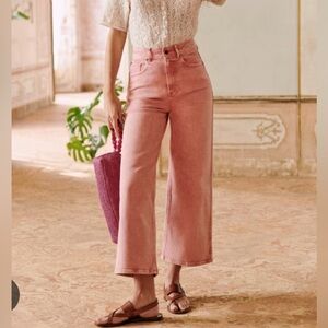 Sezane Le Crop denim - Pink